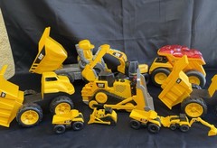 CAT Construction Trucks- Lot Of 10 Working Hard Plastic Various Trucks-Sounds