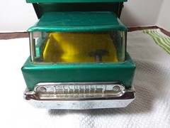 Vintage Structo Dumper Pressed Steel Collectible Truck blue/green, Nice!!