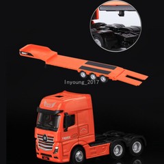 1:50 Flatbed Truck with Excavator Trailer Transporter Diecast Model Set Orange