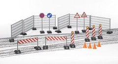Bruder #62007 Construction Set: Railings Site Signs and Pylons -New-Factory Se