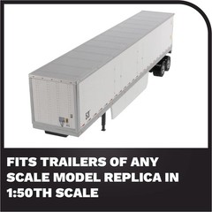 53′ Dry Cargo Van Trailer White Transport Series 1/50 Diecast Model by Diecas…